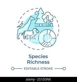 Species richness soft blue concept icon Stock Vector