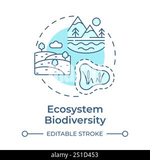 Ecosystem biodiversity soft blue concept icon Stock Vector