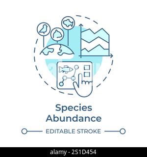 Species abundance soft blue concept icon Stock Vector