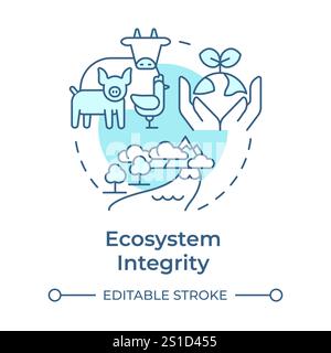 Ecosystem integrity soft blue concept icon Stock Vector