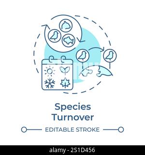 Species turnover soft blue concept icon Stock Vector