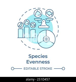 Species evenness soft blue concept icon Stock Vector