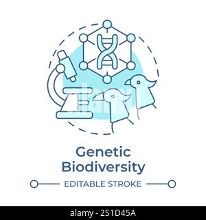 Genetic biodiversity soft blue concept icon Stock Vector