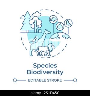 Species biodiversity soft blue concept icon Stock Vector