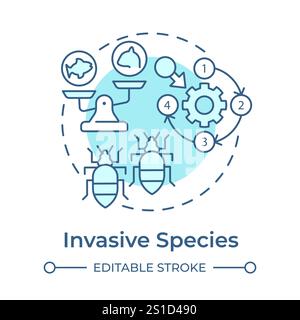 Invasive species soft blue concept icon Stock Vector