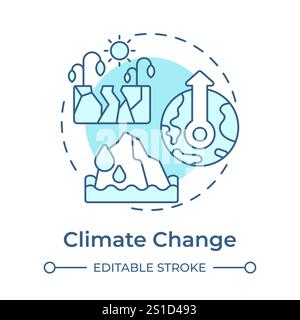 Climate change soft blue concept icon Stock Vector