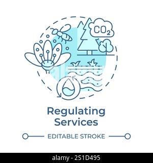 Regulating services soft blue concept icon Stock Vector