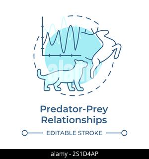 Predator-prey relationships soft blue concept icon Stock Vector