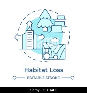 Habitat loss soft blue concept icon Stock Vector