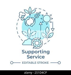 Supporting service soft blue concept icon Stock Vector