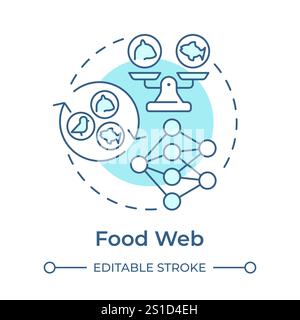 Food web soft blue concept icon Stock Vector