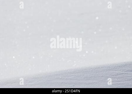 Sparkling blurred bokeh white blank snow background Stock Photo