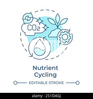 Nutrient cycling soft blue concept icon Stock Vector