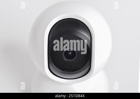 CCTV security camera isolated on white background. Smart home wireless security camera Stock Photo