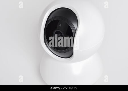 CCTV security camera isolated on white background. Smart home wireless security camera Stock Photo