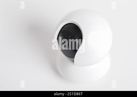 CCTV security camera isolated on white background. Smart home wireless security camera Stock Photo