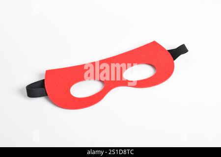 Red Hero Mask Isolated on White background. Stock Photo