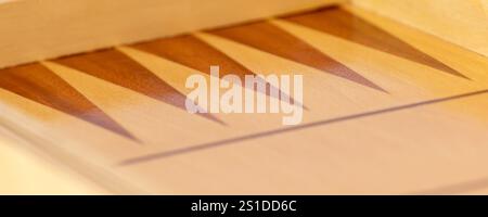 Partial view of empty backgammon game board, banner Stock Photo