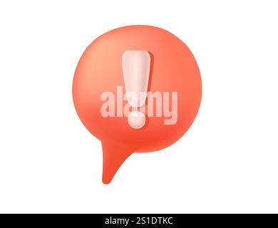 Red alert speech bubble with an exclamation mark, symbolizing caution, warning, or urgency. Perfect for notification, message alert, and user interfac Stock Vector