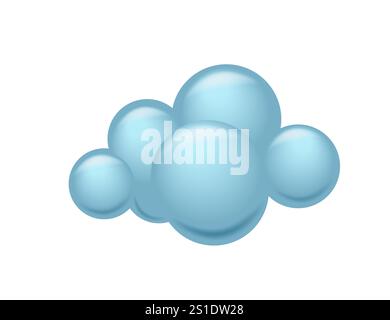 Simple blue cloud icon, ideal for weather forecasts, climate apps, or sky-related projects. A clean and versatile illustration for digital and print u Stock Vector