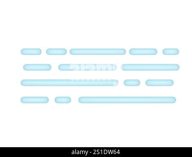 Fog icon with horizontal blue lines, depicting misty or foggy conditions. Perfect for weather apps, morning themes, or climate-related visuals. Vector Stock Vector