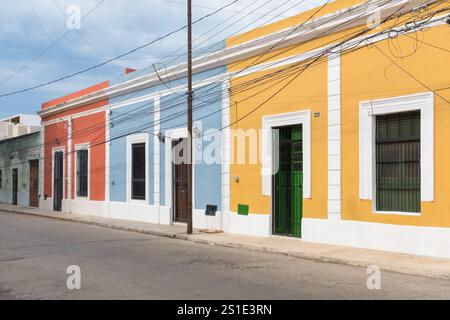 Merida centro, old houses, Yucatan Mexico Stock Photo