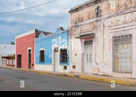 Merida centro, old houses, Yucatan Mexico Stock Photo