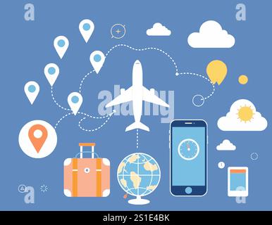 Linear transport and travel icons Stock Vector Image & Art - Alamy
