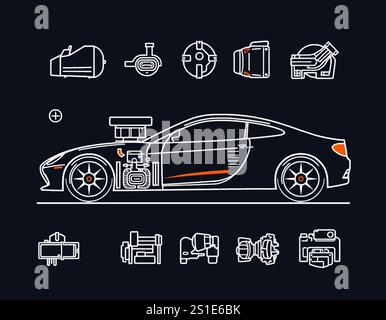 Linear transport and travel icons Stock Vector Image & Art - Alamy