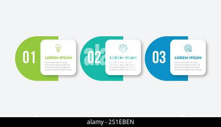 Vector infographic design template with 3 options or steps Stock Vector