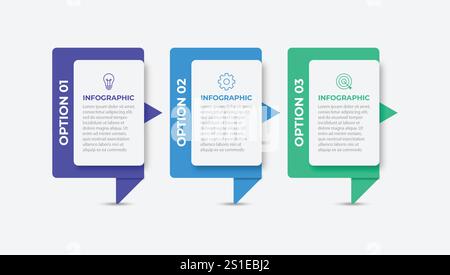 Vector infographic design template with 3 options or steps Stock Vector