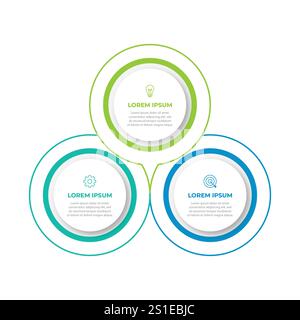 Vector infographic design template with 3 options or steps Stock Vector