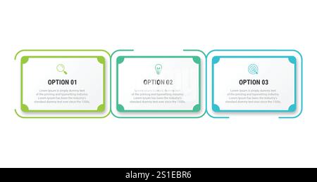 Vector infographic design template with 3 options or steps Stock Vector