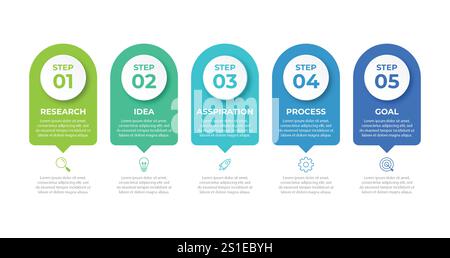 5, booklet, chart, connected, diagram, finance, flow, graph, graphic, idea, info, infographic, information, label, layout, marketing, option, plan, po Stock Vector