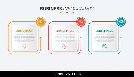 Vector infographic design template with 3 options or steps Stock Vector