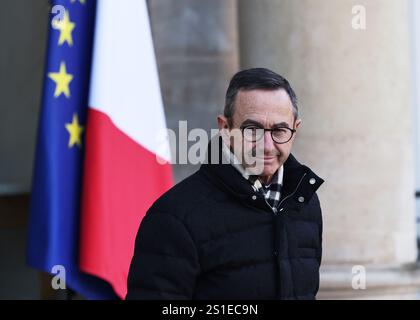 French Interior Minister Bruno Retailleau leaves the weekly cabinet ...