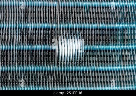 Air conditioner compressor cooling fins damaged by impact , it can fix. Stock Photo
