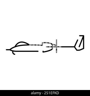 Heron TP (Israel) line color icon. Multi-purpose drone for reconnaissance, surveillance and strike operations.Sign for web page, mobile app, button, l Stock Vector