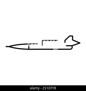 Tupolev Tu-141 "Stryzh" (Ukraine)  line color icon. Soviet reconnaissance drone. Sign for web page, mobile app, button, logo. Vector isolated button. Stock Vector