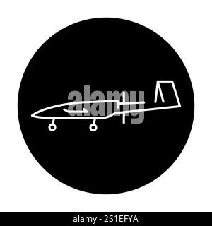 Bayraktar TB2 (Turkey) line color icon. Strike drone.Sign for web page, mobile app, button, logo. Vector isolated button. Editable stroke. Stock Vector