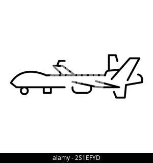 MQ-9 Reaper (USA) line color icon. Attack UAV for reconnaissance and combat operations.Sign for web page, mobile app, button, logo. Vector isolated bu Stock Vector