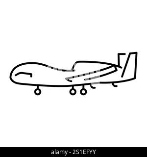 RQ-4 Global Hawk (USA) line color icon. Long-range strategic reconnaissance UAV.Sign for web page, mobile app, button, logo. Vector isolated button. E Stock Vector