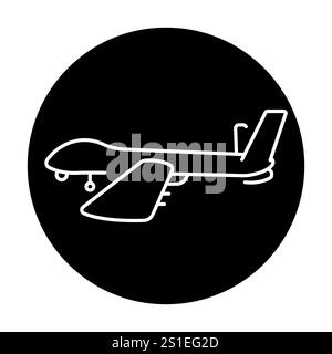 Elbit Hermes 900 (Israel) line color icon. Reconnaissance and attack drone of medium height.Sign for web page, mobile app, button, logo. Vector isolat Stock Vector