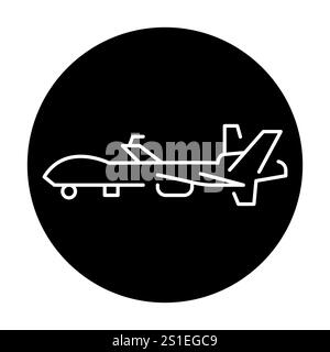 MQ-9 Reaper (USA) line color icon. Attack UAV for reconnaissance and combat operations.Sign for web page, mobile app, button, logo. Vector isolated bu Stock Vector