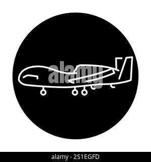 RQ-4 Global Hawk (USA) line color icon. Long-range strategic reconnaissance UAV.Sign for web page, mobile app, button, logo. Vector isolated button. E Stock Vector