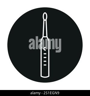 Electric toothbrush line black icon. Sign for web page, mobile app, button, logo. Vector isolated button. Editable stroke. Stock Vector