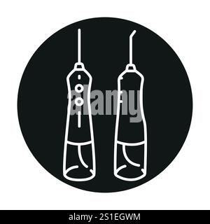 Portable irrigator line black icon. Sign for web page, mobile app, button, logo. Vector isolated button. Editable stroke. Stock Vector