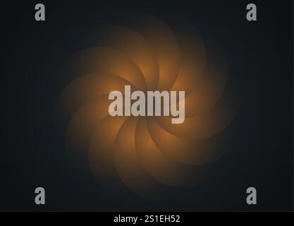 Gold Luxury Sacred Mandala template. Flower round design element isolated on black background. Circle pattern in light golden color. Vector for logo Stock Vector