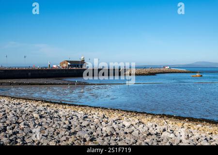 The stone jetty at Morecambe on the coast of Lancashire, England Stock Photo