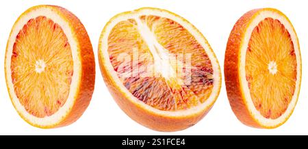 set of orange slices isolated on a white background. Stock Photo